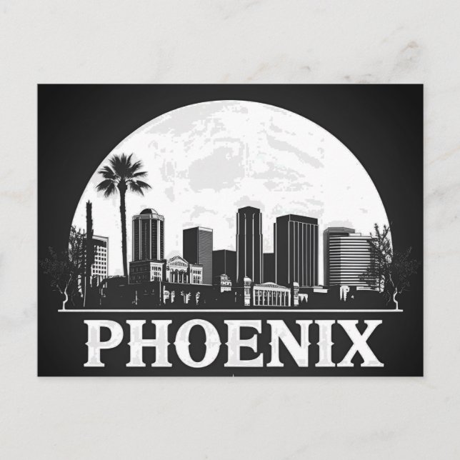 Phoenix Arizona Skyline Postcard (Front)