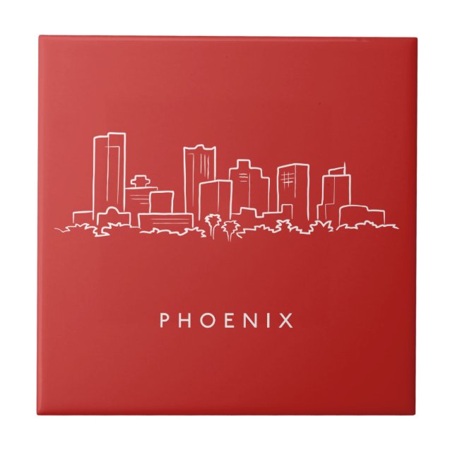 Phoenix Arizona Skyline Tile (Front)