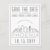 Phoenix, Arizona | Stylized Skyline Save the Date