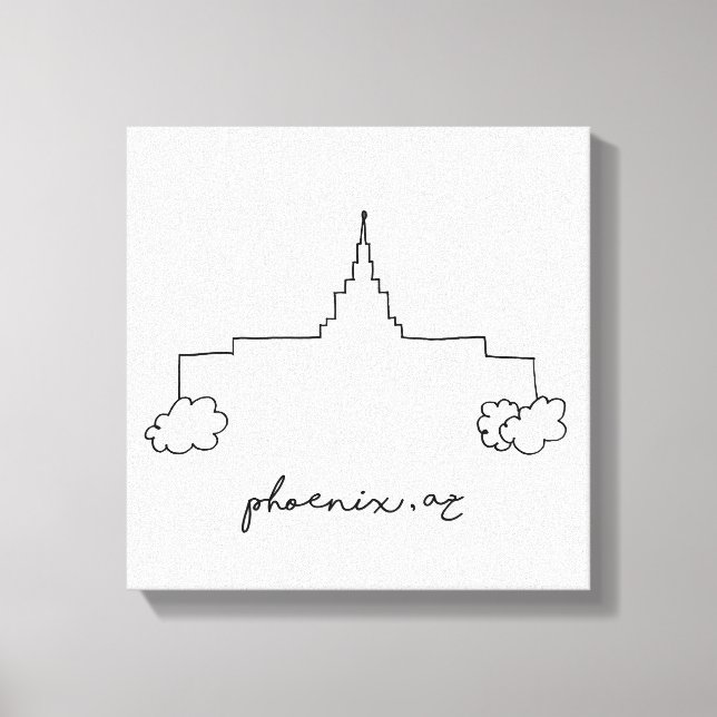 phoenix arizona temple simple modern sketch canvas print (Front)