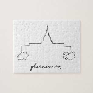 phoenix arizona temple simple modern sketch jigsaw puzzle
