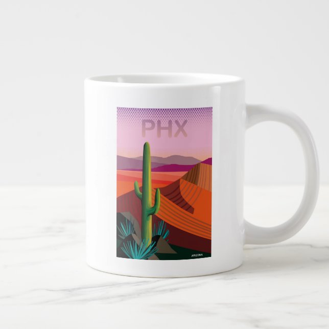 Phoenix Arizona | Travel Poster Large Coffee Mug (Right)