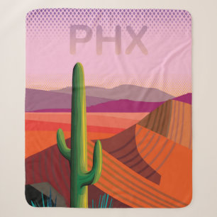 Phoenix Arizona Travel Poster Sherpa Blanket