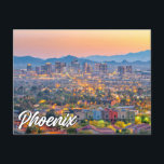 Phoenix, Arizona, United States Postcard<br><div class="desc">This scenic postcard features a scenic photography overlooking the beautiful city of Phoenix,  Arizona. Please feel free to adjust all the available options as you wish.</div>