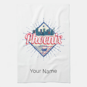 Phoenix Arizona United States Skyline Vintage USA Kitchen Towel