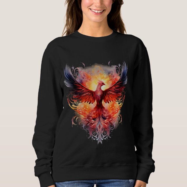 Phoenix Artwork Reborn Firebird Rejuvenation Mythi Sweatshirt (Front)