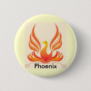 Phoenix Bird 2 Inch Round Button