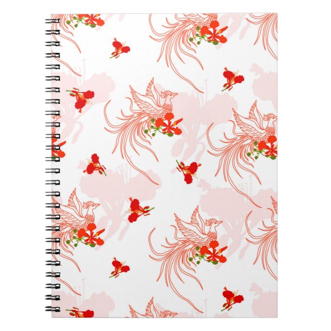 Phoenix Bird And Phoenix Flower Seamless Notebook (Front)
