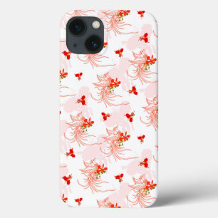 Phoenix Bird And Phoenix Flower Seamless Pattern iPhone 13 Case