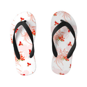 Phoenix Bird And Phoenix Flower Seamless Pattern Kid's Flip Flops