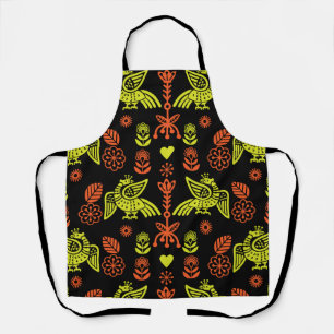 Phoenix Bird Folk Art Print Apron