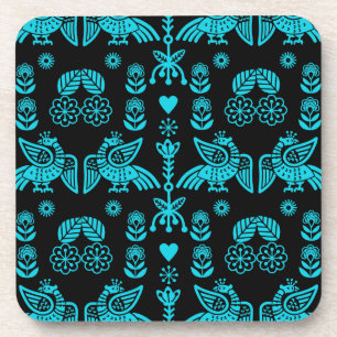Phoenix Bird Folk Art Print Coaster