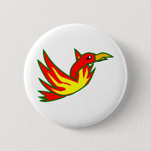 Phoenix Bird Of Fire Mythical Fire Bird Flaming 2 Inch Round Button