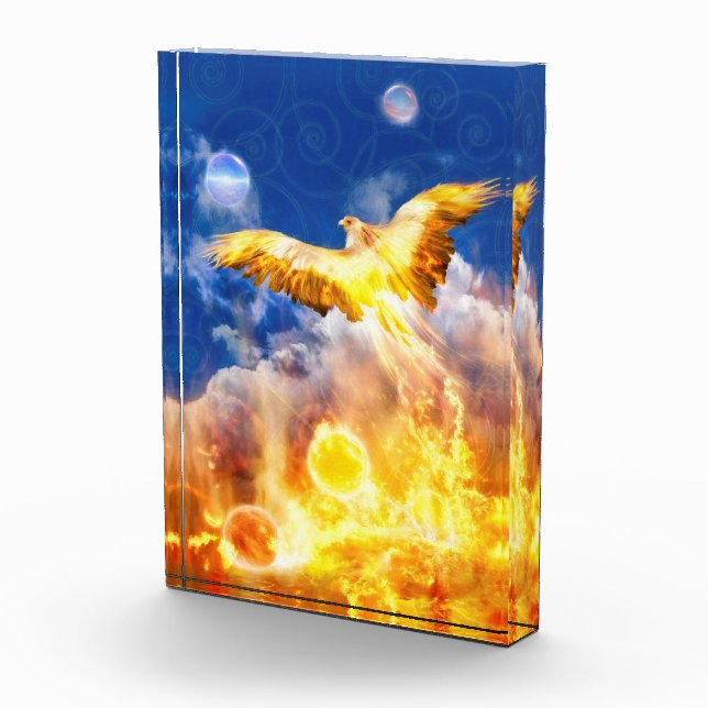 Phoenix Bird RISE ABOVE YOUR TROUBLES Photo Block (Right)