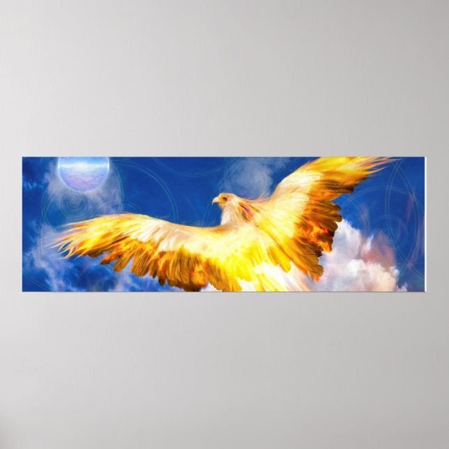 Phoenix Bird RISE ABOVE YOUR TROUBLES Poster (Front)