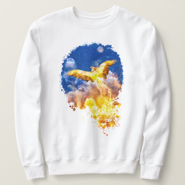 Phoenix Bird RISE ABOVE YOUR TROUBLES Sweatshirt (Design Front)