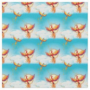 Phoenix Bird Rising Small Print Fabric