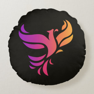 Phoenix bird round pillow