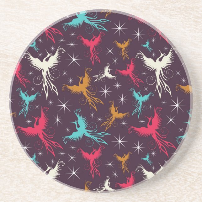 Phoenix Birds Figure Pattern Coaster (Front)
