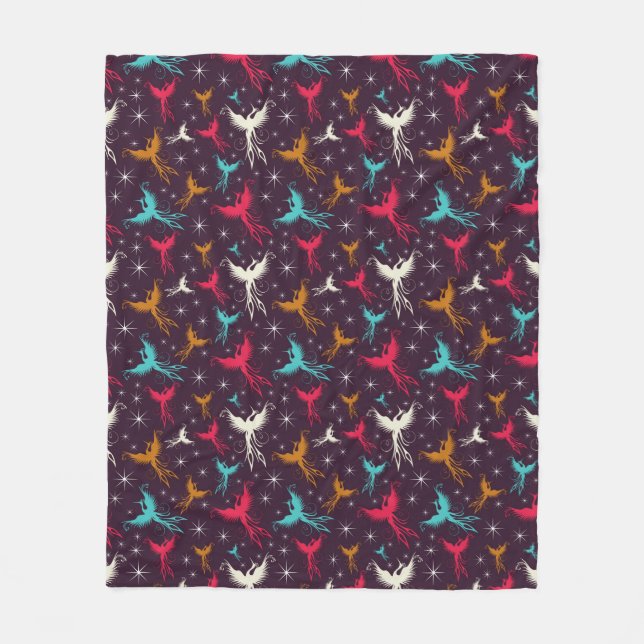 Phoenix Birds Figure Pattern Fleece Blanket (Front)