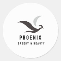 PHOENIX BLACK WHITE BIRD SPEEDY BEAUTY STIKER