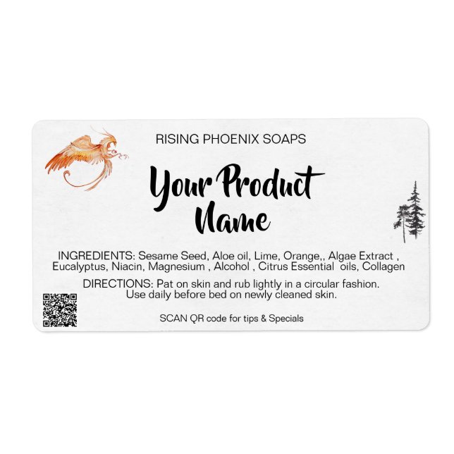 *~* Phoenix Body Cream Face Bath Soap QR (Front)