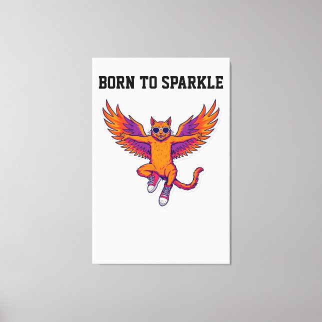 Phoenix Cat Canvas Wall Art – Magical Fire Kitty (Front)