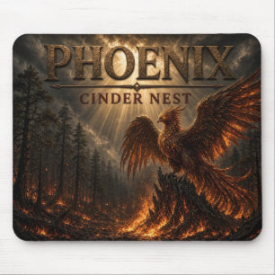 Phoenix Cinder Nest Dark Realism Mouse Pad