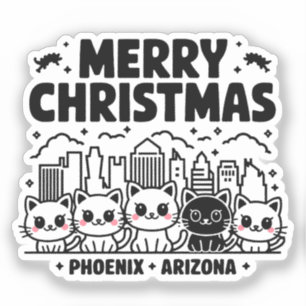 Phoenix City Arizona Merry Christmas Cats USA