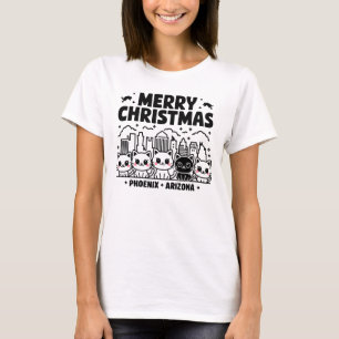 Phoenix City Arizona Merry Christmas Cats USA T-Shirt