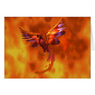 Phoenix coloré volant contre un Arrière - plan enf