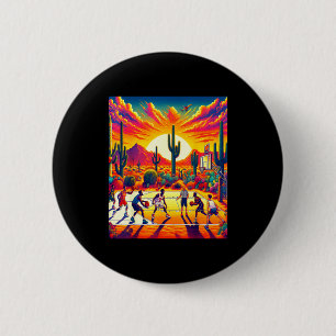 Phoenix desert sunset basketball_ heatwave  2 inch round button