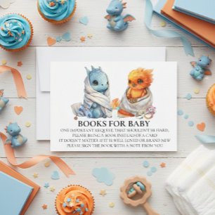 Phoenix Dragon Twins Baby Shower Book for Baby Invitation