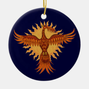Phoenix fire bird christmas tree ornament design