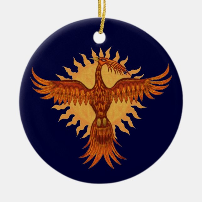 Phoenix  fire bird christmas tree ornament design (Front)