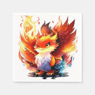 Phoenix Fire Bird Kids Birthday Napkin