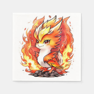 Phoenix Fire Bird Kids Birthday Napkin