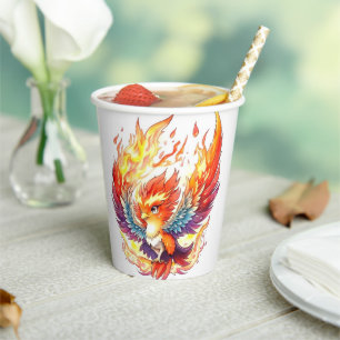 Phoenix Fire Bird Kids Birthday Paper Cups