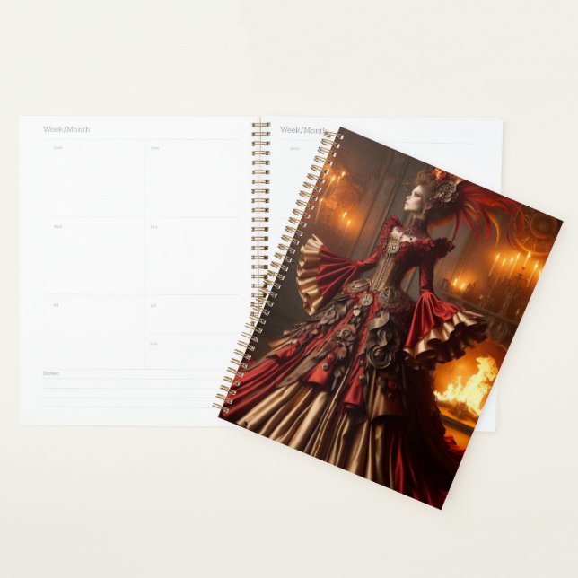 Phoenix Fire Queen Steampunk Victorian Industrial Planner (Display)