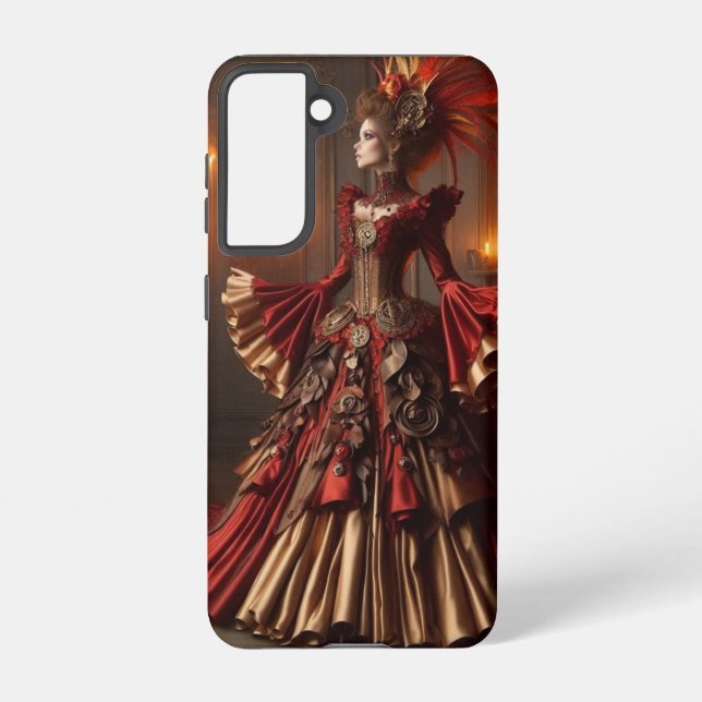 Phoenix Fire Queen Steampunk Victorian Industrial Samsung Galaxy S21 Case (Back)