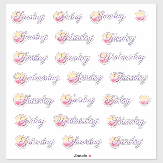 Phoenix Fire Weekday Custom-Cut Vinyl Sticker (Feuille)