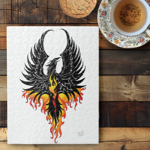 Phoenix Firebird Tribal Flames Jigsaw Puzzle