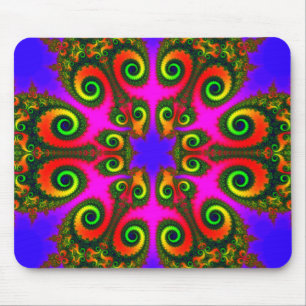 Phoenix Flower Fractal Mouse Pad