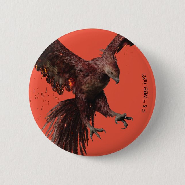 Phoenix Flying Graphic 2 Inch Round Button (Front)