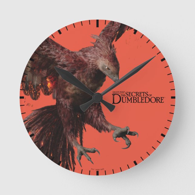 Phoenix Flying Graphic Round Clock (Front)