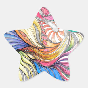 Phoenix Fronds Star Sticker