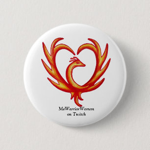 Phoenix Heart, MeWarriorWoman on Twitch  2 Inch Round Button