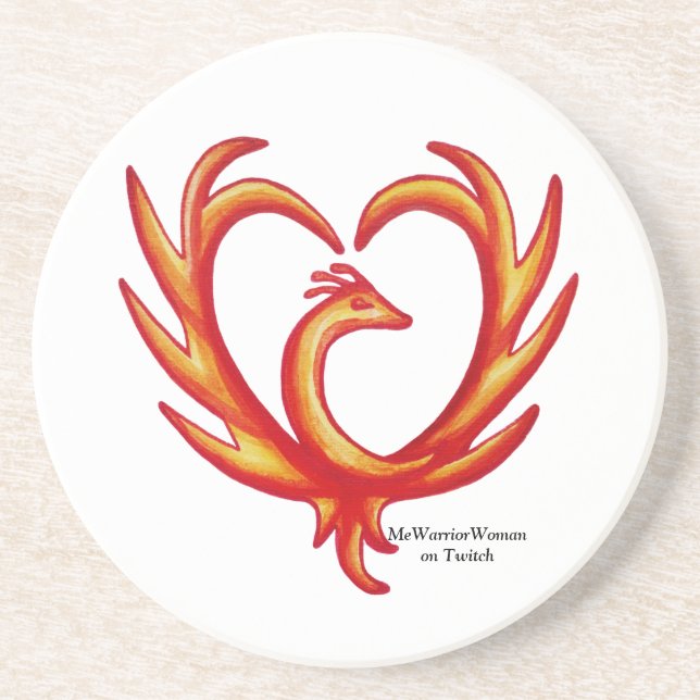 Phoenix Heart, MeWarriorWoman on Twitch  Coaster (Front)