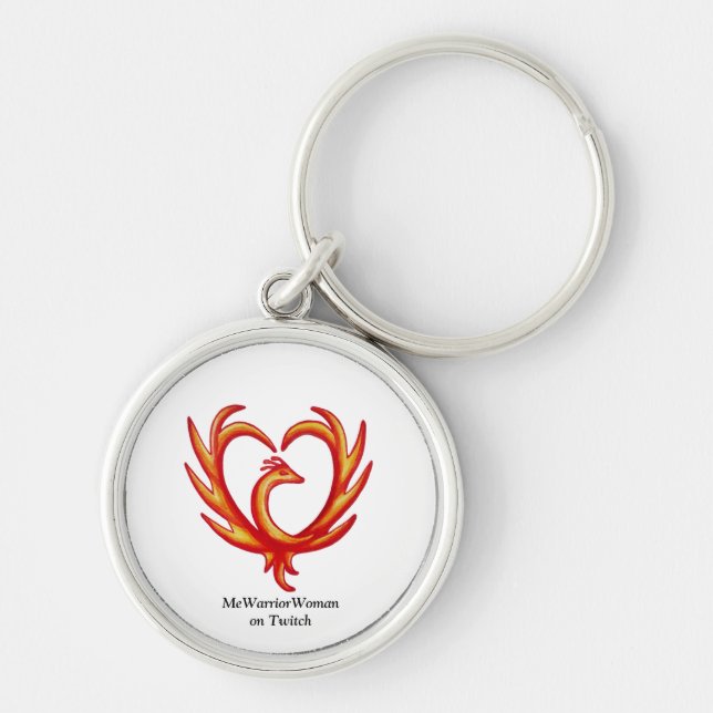 Phoenix Heart, MeWarriorWoman on Twitch  Keychain (Front)