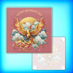 Phoenix in the Clouds Happy Mother's Day Glass Coaster